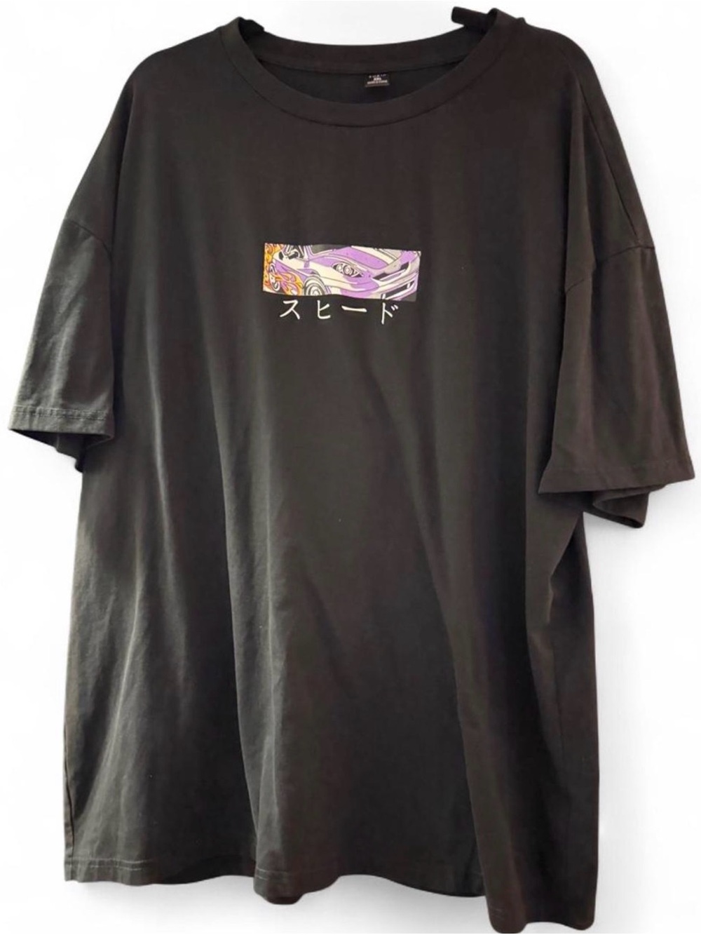 SHEIN Black Japanese Car Graphic Tee XXL
